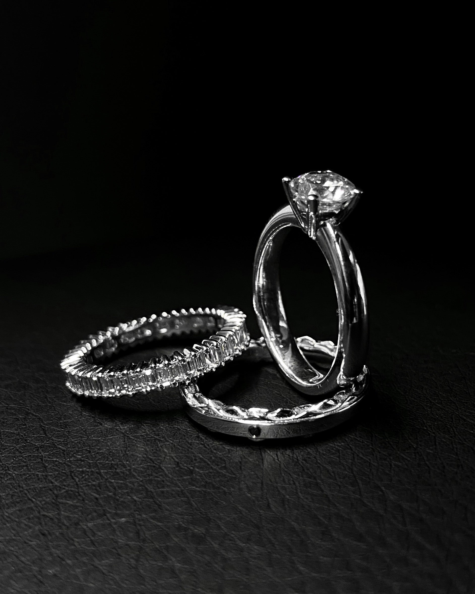 Verlobungsring Ehering Weißgold mit Brillanten